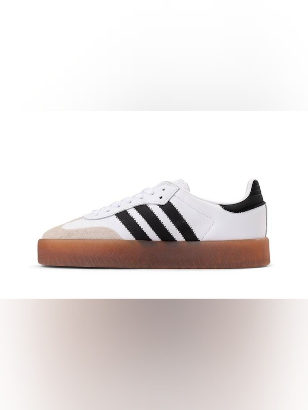 adidas Samba Platform White Black with Gum Sole - Picture 2 of 6